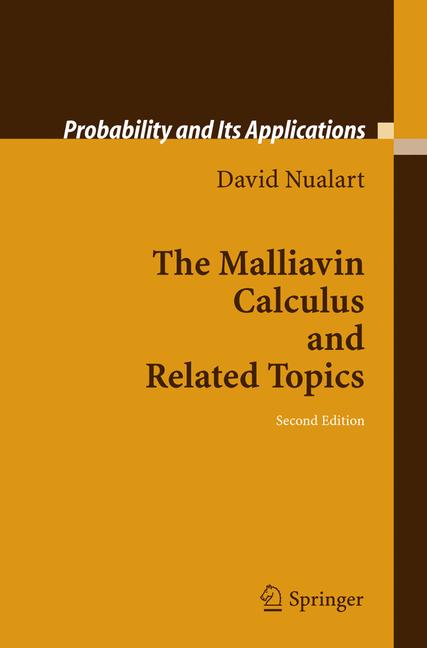 Weitere Ansicht: The Malliavin Calculus and Related Topics | David Nualart