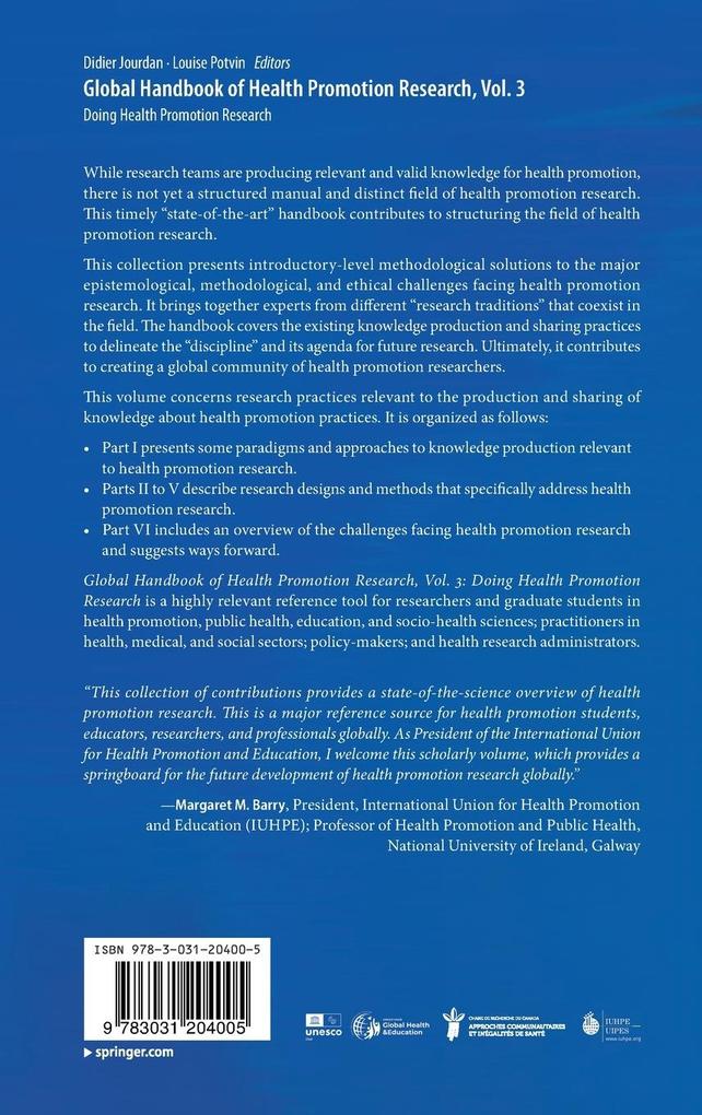 Weitere Ansicht: Global Handbook of Health Promotion Research, Vol. 3