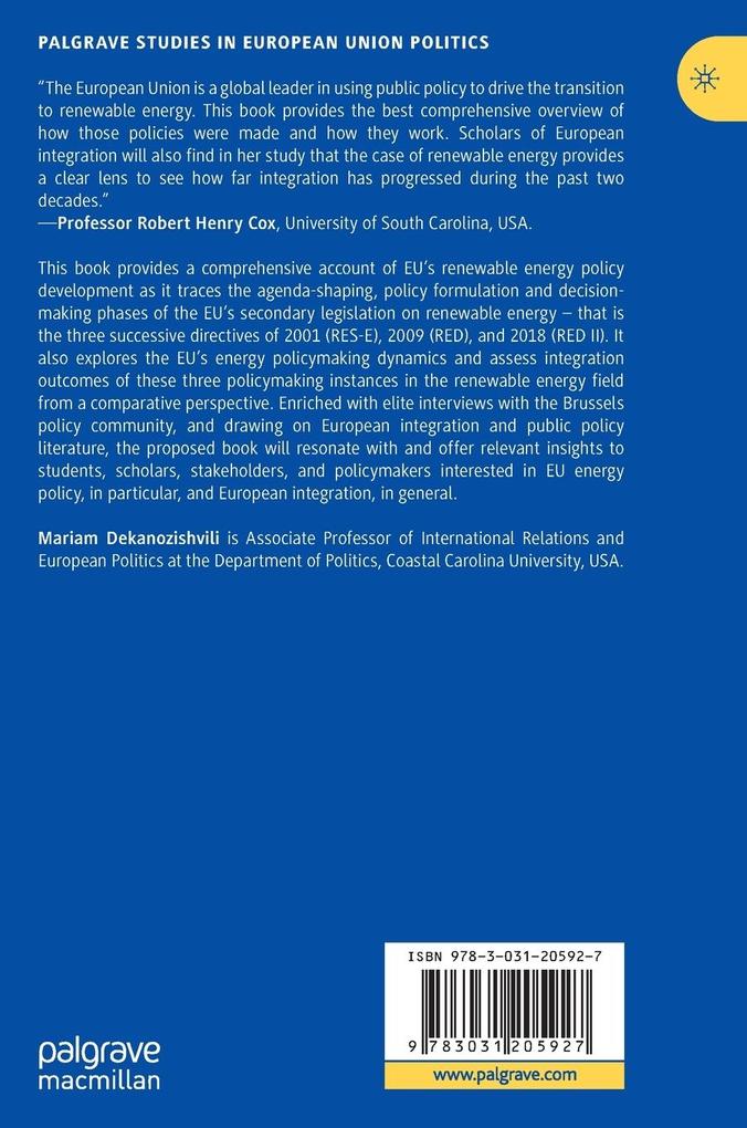 Weitere Ansicht: Dynamics of EU Renewable Energy Policy Integration | Mariam Dekanozishvili