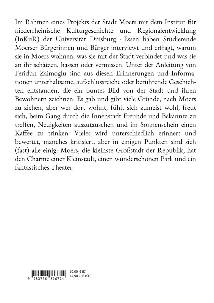 Weitere Ansicht: Moers erinnert sich... | Feridun Zaimoglu, Herchert Gaby, Filiz Sevgi