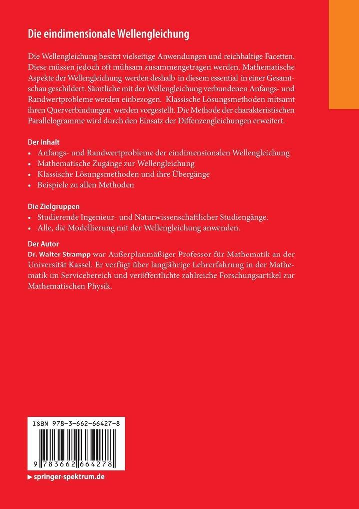 Weitere Ansicht: Die eindimensionale Wellengleichung | Walter Strampp