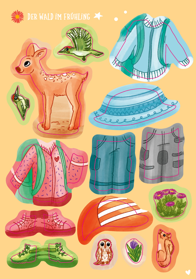 Weitere Ansicht: Mein kleines Sticker-Anziehbuch. Im Wald | Julia Reindl