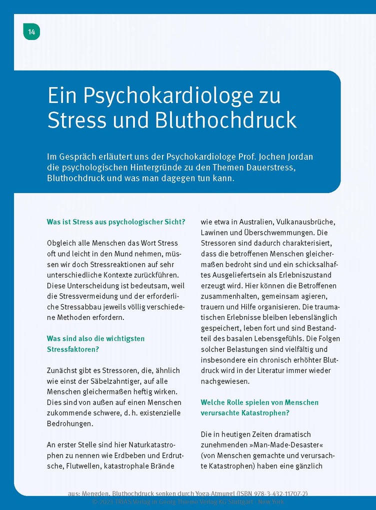 Weitere Ansicht: Bluthochdruck senken durch Yoga-Atmung | Thomas Mengden