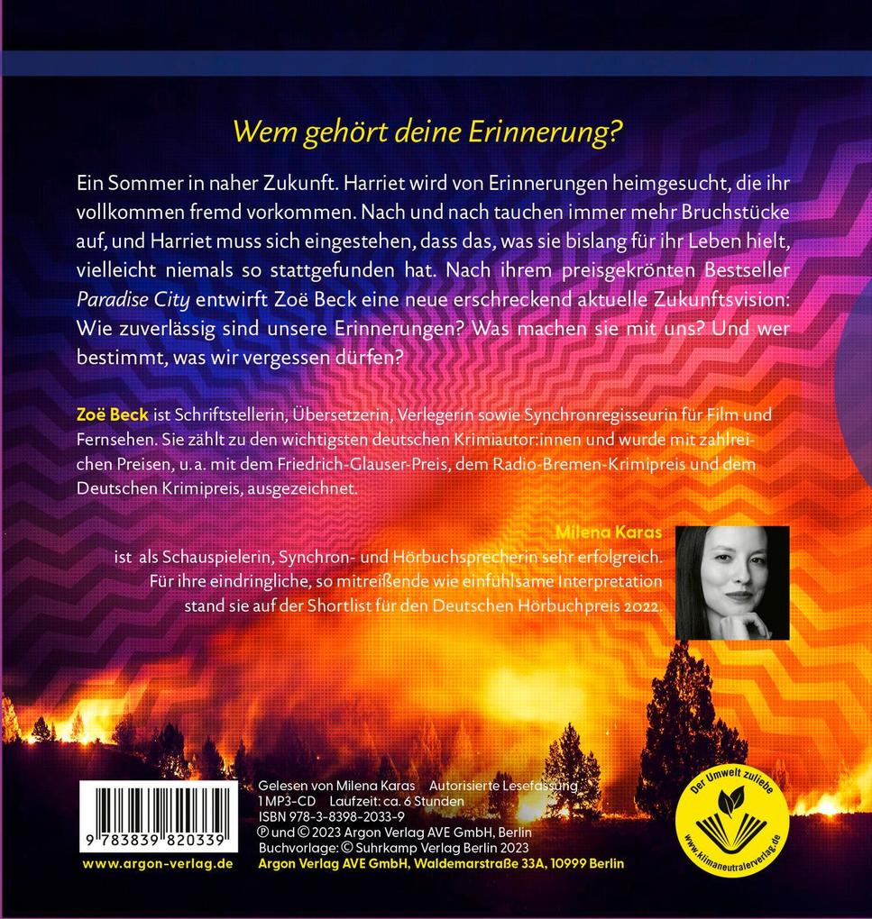 Weitere Ansicht: Memoria | Zoë Beck