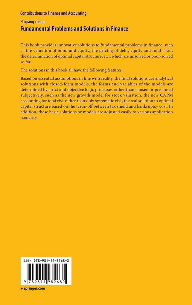 Weitere Ansicht: Fundamental Problems and Solutions in Finance | Zhiqiang Zhang