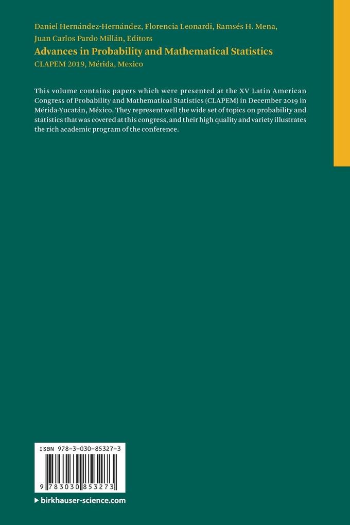 Weitere Ansicht: Advances in Probability and Mathematical Statistics