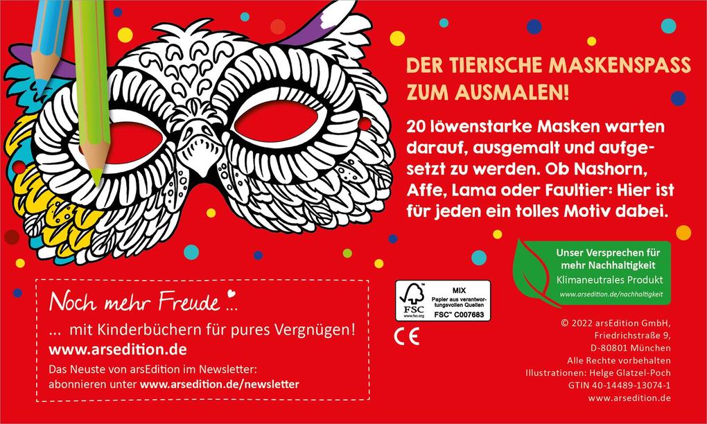 Weitere Ansicht: Tiermasken zum Ausmalen