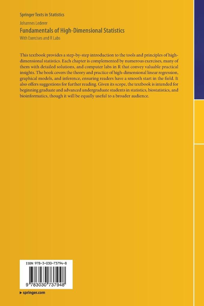 Weitere Ansicht: Fundamentals of High-Dimensional Statistics | Johannes Lederer