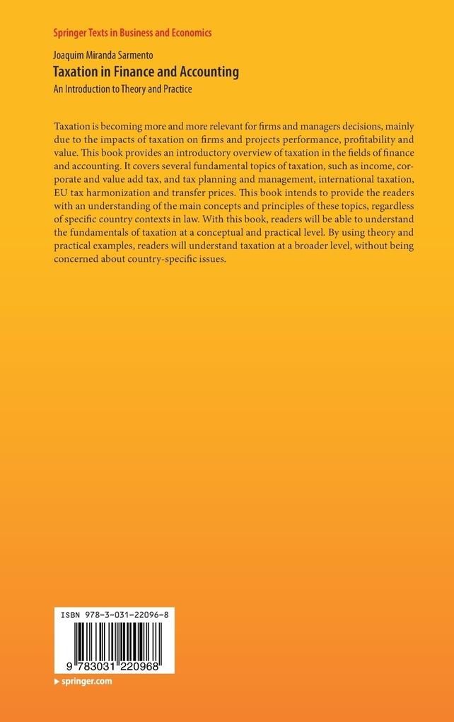 Weitere Ansicht: Taxation in Finance and Accounting | Joaquim Miranda Sarmento