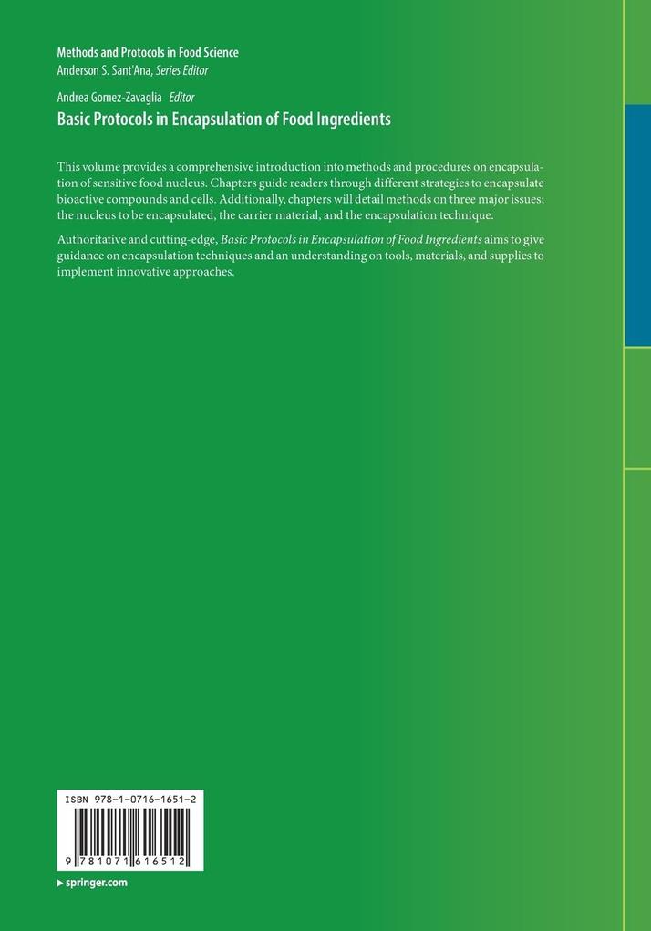 Weitere Ansicht: Basic Protocols in Encapsulation of Food Ingredients
