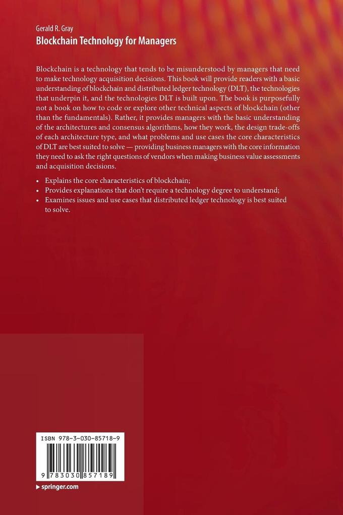 Weitere Ansicht: Blockchain Technology for Managers | Gerald R. Gray