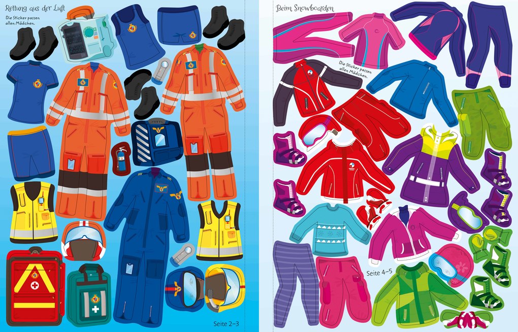 Weitere Ansicht: Mein Anziehpuppen-Stickerbuch: Action! | Fiona Watt