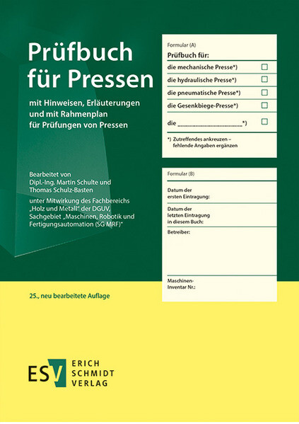 Produktbild: Prüfbuch für Pressen | Martin Schulte