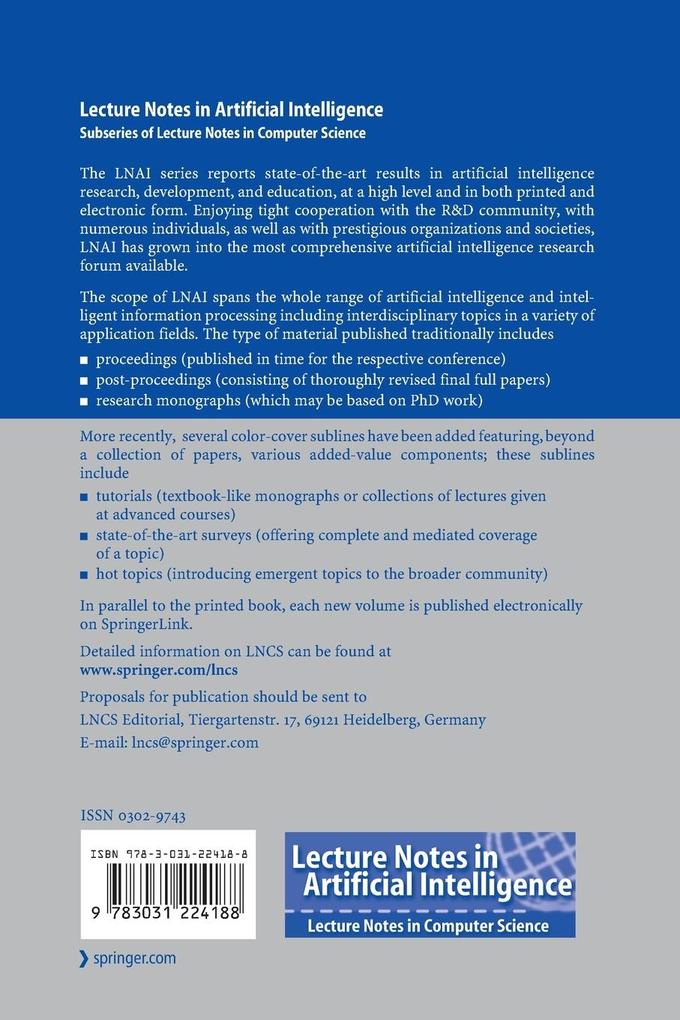 Weitere Ansicht: Advances in Artificial Intelligence - IBERAMIA 2022