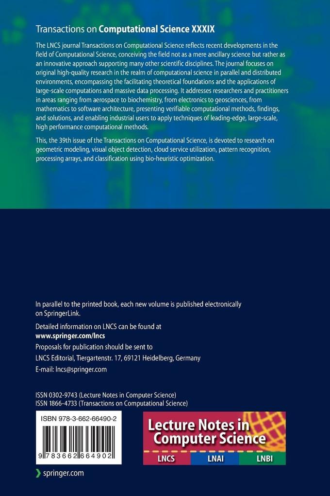 Weitere Ansicht: Transactions on Computational Science XXXIX