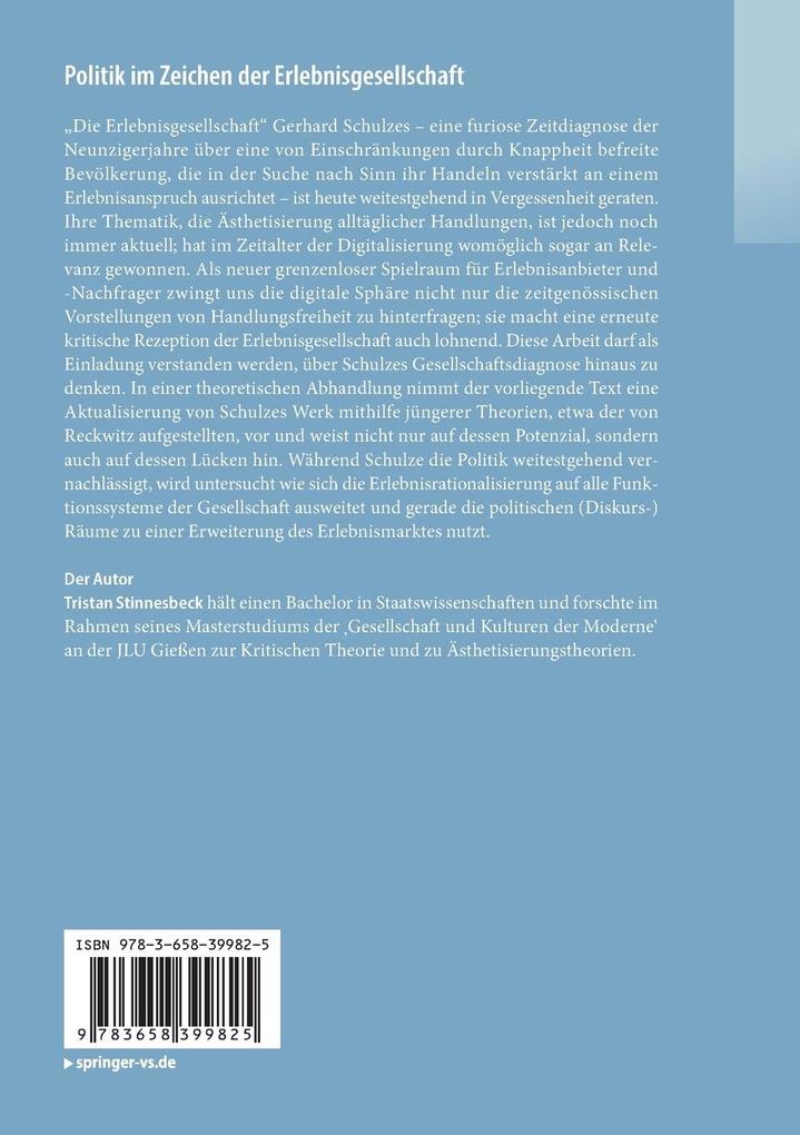 Weitere Ansicht: Politik im Zeichen der Erlebnisgesellschaft | Tristan Stinnesbeck