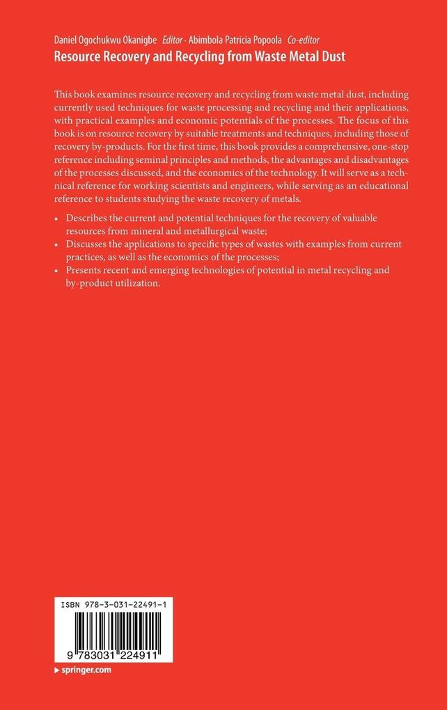 Weitere Ansicht: Resource Recovery and Recycling from Waste Metal Dust