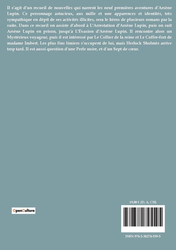 Weitere Ansicht: Arsène Lupin, gentleman cambrioleur | Maurice Leblanc