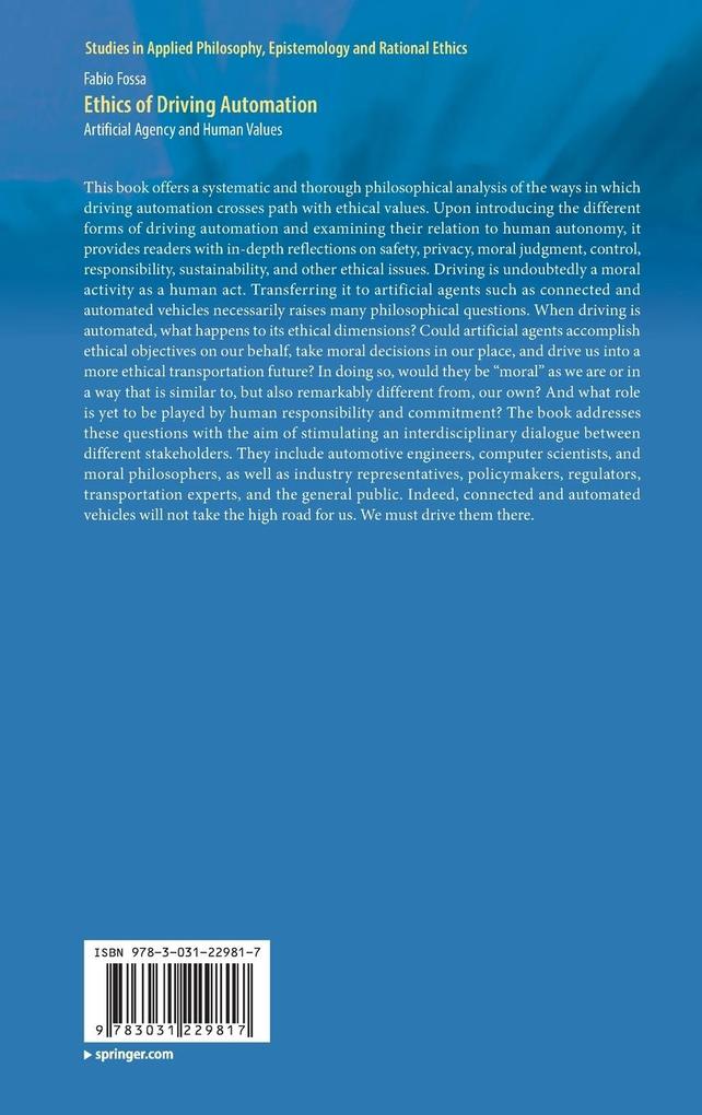 Weitere Ansicht: Ethics of Driving Automation | Fabio Fossa