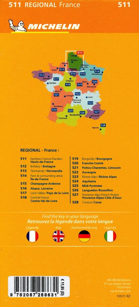 Weitere Ansicht: Michelin Northern France-Flanders / Hauts-de-France 511