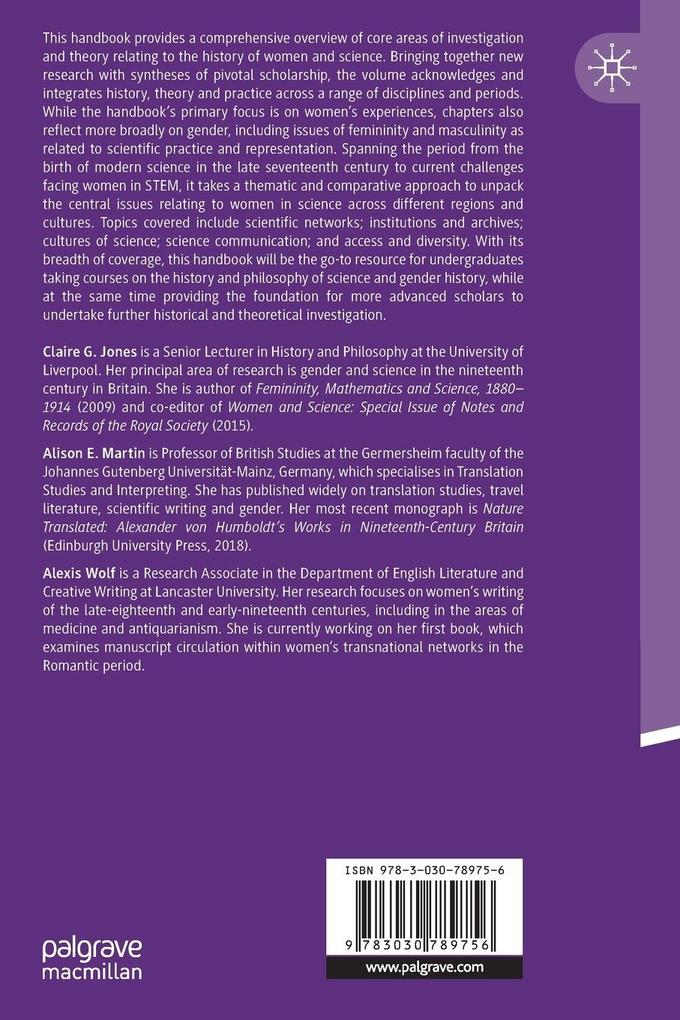 Weitere Ansicht: The Palgrave Handbook of Women and Science since 1660