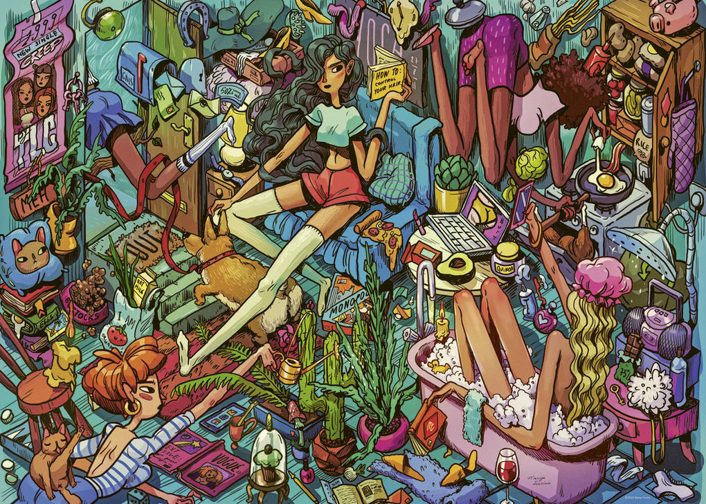 Weitere Ansicht: Homely Housemates Puzzle 1000 Teile | Marija Tiurina