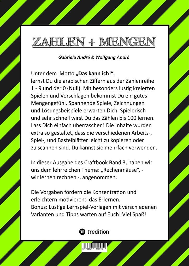 Weitere Ansicht: CRAFTBOOK - RECHNEN UND MENGEN LERNEN - MALBUCH - BASTELBUCH - SPIELEBUCH - SPIELETIPPS | Gabriele André, Wolfgang André