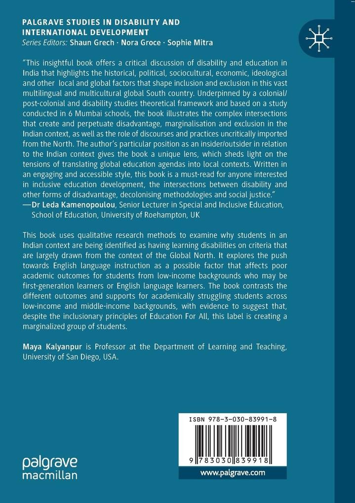 Weitere Ansicht: Development, Education and Learning Disability in India | Maya Kalyanpur