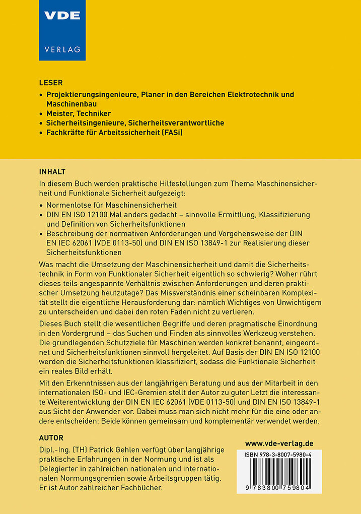 Weitere Ansicht: Sicherheitsfibel zur Maschinensicherheit | Patrick Gehlen