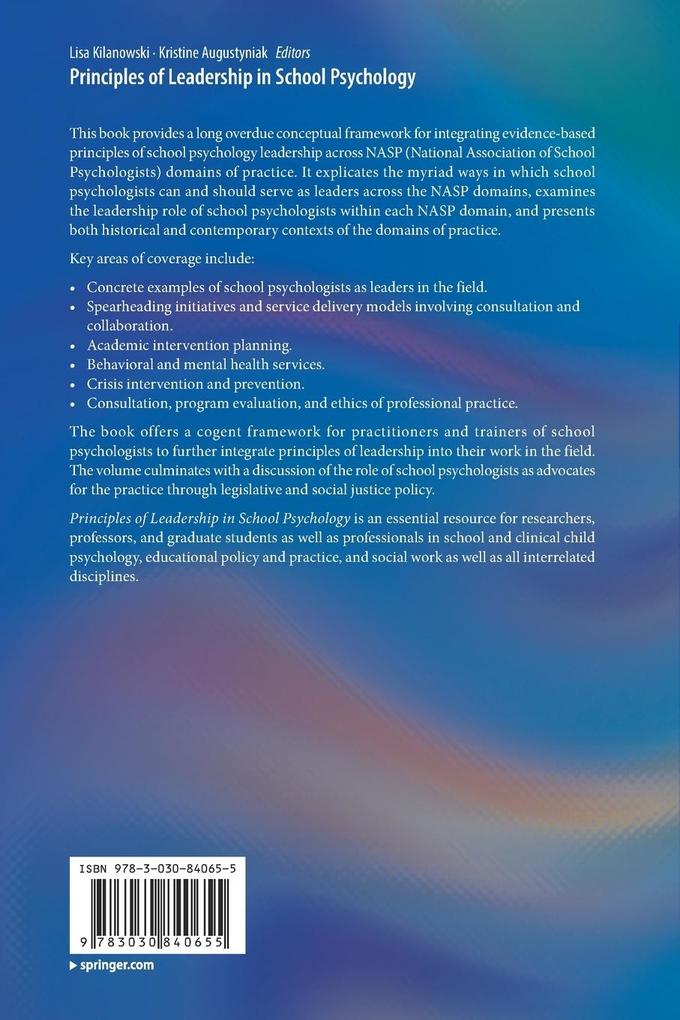 Weitere Ansicht: Principles of Leadership in School Psychology