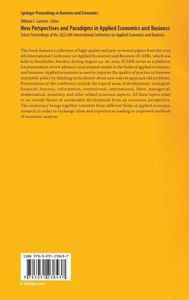 Weitere Ansicht: New Perspectives and Paradigms in Applied Economics and Business