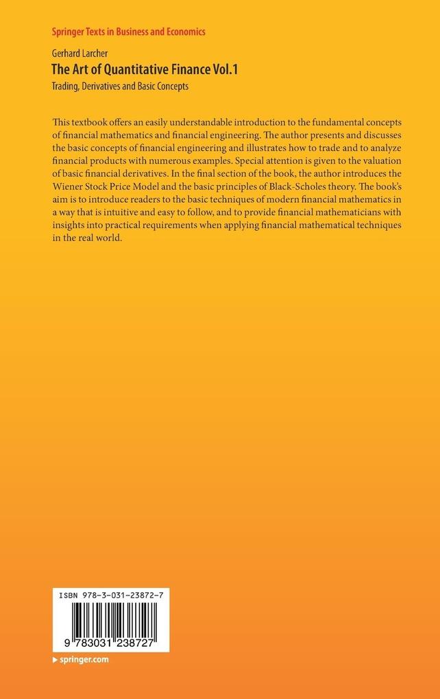 Weitere Ansicht: The Art of Quantitative Finance Vol.1 | Gerhard Larcher