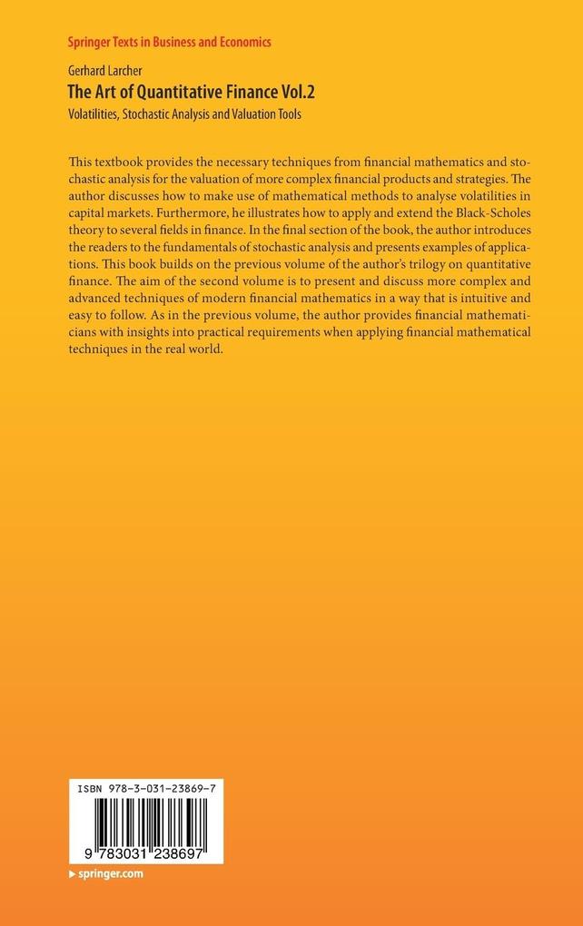 Weitere Ansicht: The Art of Quantitative Finance Vol.2 | Gerhard Larcher