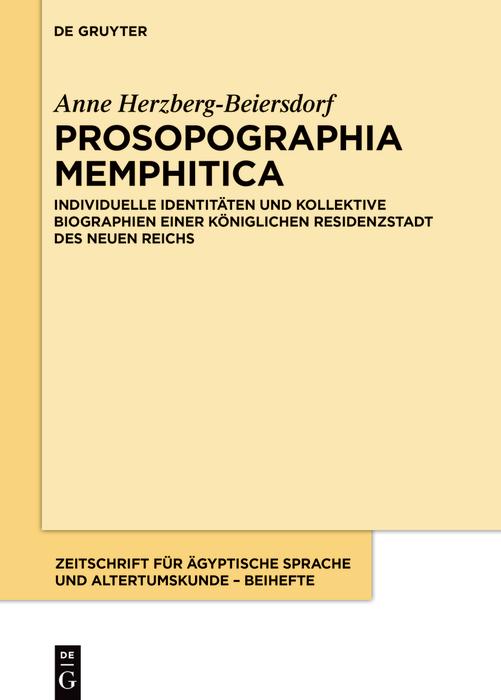 Produktbild: Prosopographia Memphitica | Anne Herzberg-Beiersdorf