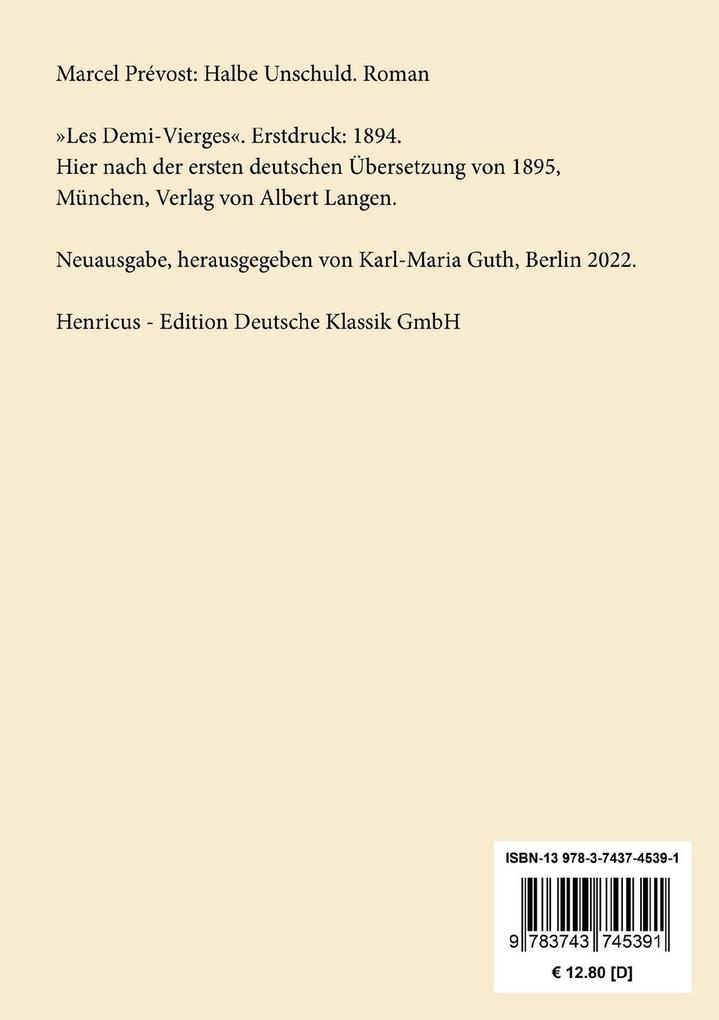 Weitere Ansicht: Halbe Unschuld | Marcel Prévost