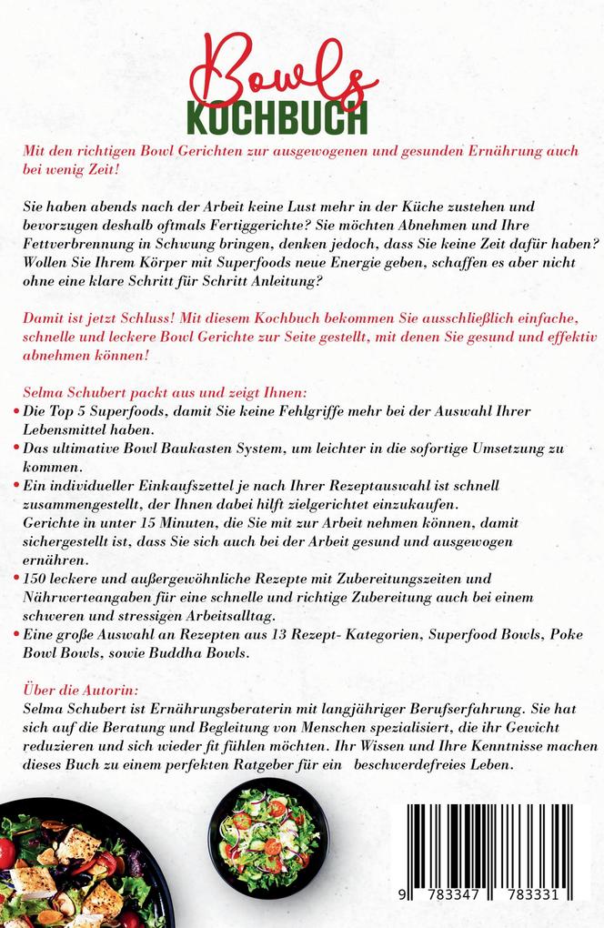 Weitere Ansicht: Bowls Kochbuch - Mit 150 leckeren und gesunden Rezepten für eine ausgewogene Ernährung im Alltag! | Selma Schubert
