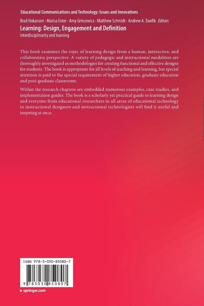 Weitere Ansicht: Learning: Design, Engagement and Definition