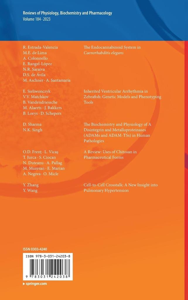 Weitere Ansicht: Reviews of Physiology, Biochemistry and Pharmacology