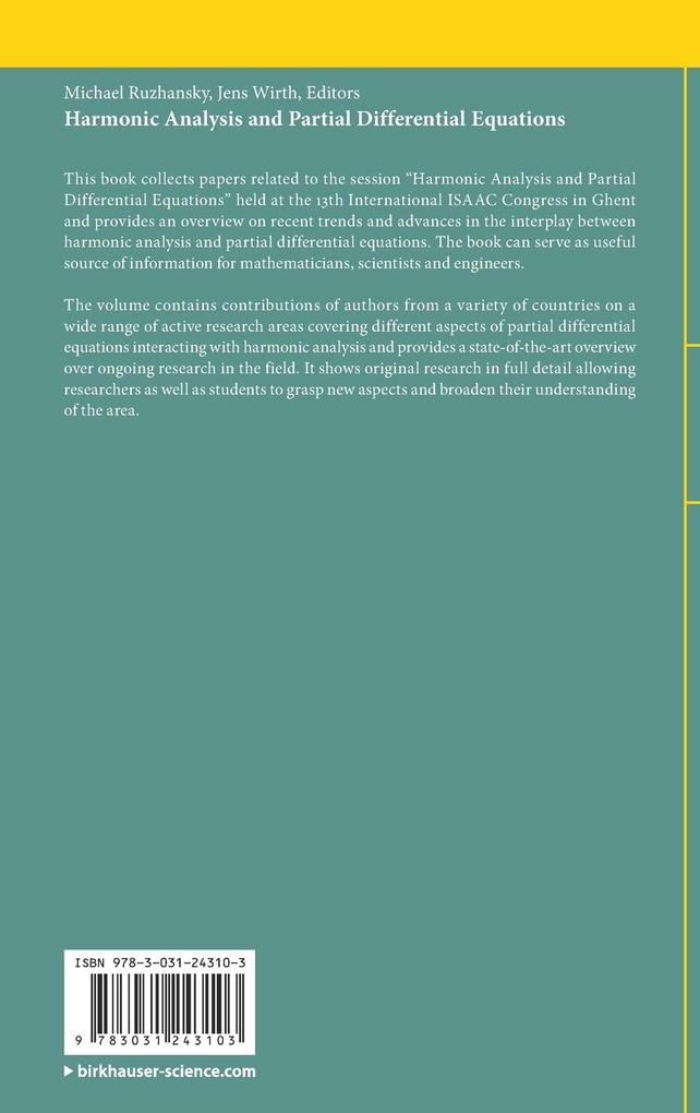 Weitere Ansicht: Harmonic Analysis and Partial Differential Equations