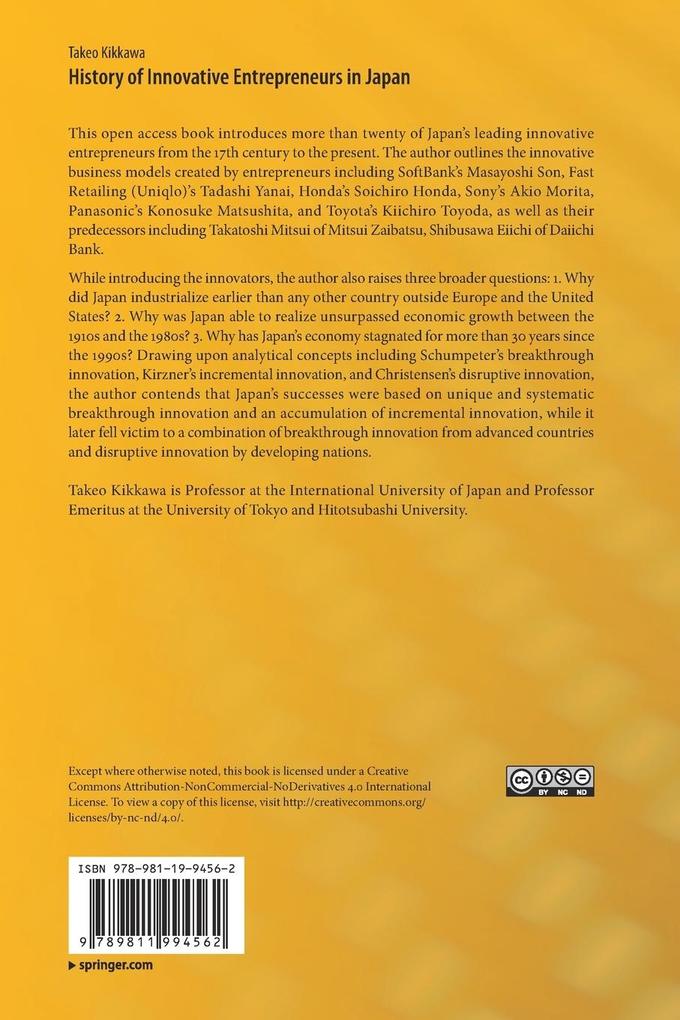 Weitere Ansicht: History of Innovative Entrepreneurs in Japan | Takeo Kikkawa