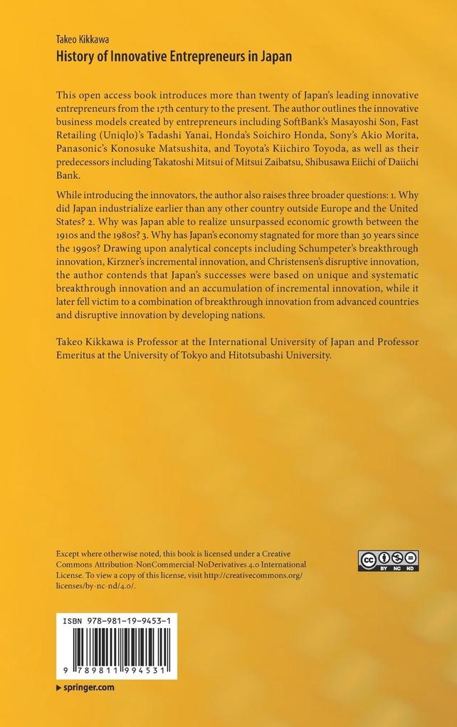 Weitere Ansicht: History of Innovative Entrepreneurs in Japan | Takeo Kikkawa