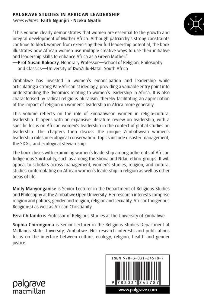 Weitere Ansicht: Women, Religion and Leadership in Zimbabwe, Volume 1