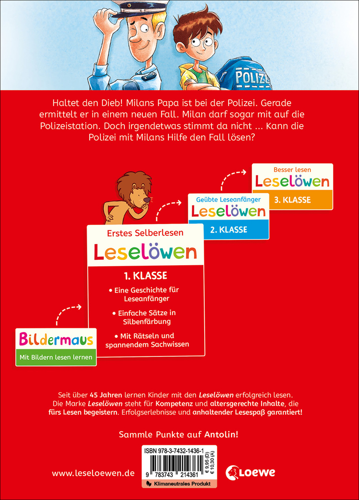 Weitere Ansicht: Leselöwen 1. Klasse - Ein spannender Fall für die Polizei | Amelie Benn