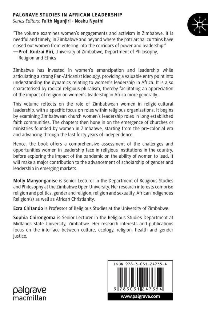 Weitere Ansicht: Women, Religion and Leadership in Zimbabwe, Volume 2