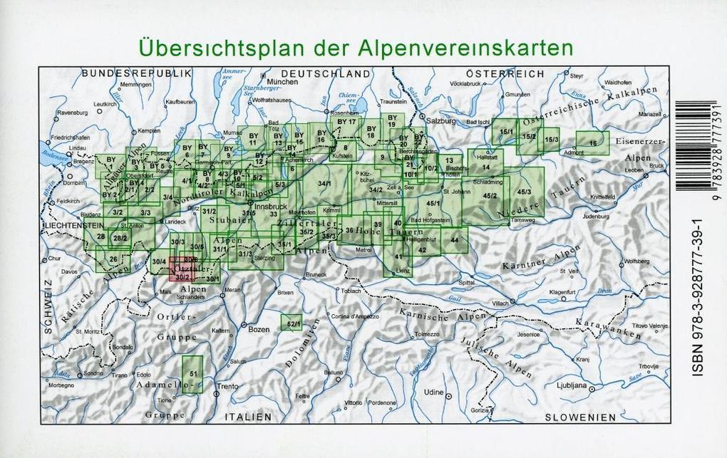 Weitere Ansicht: DAV Alpenvereinskarte 30/2 Ötztaler Alpen Weißkugel 1 : 25 000