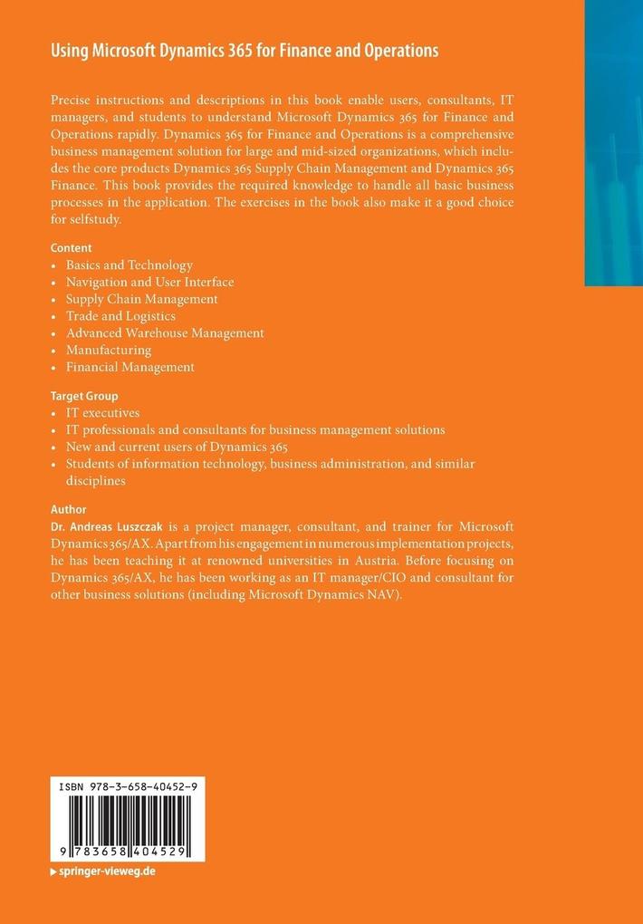Weitere Ansicht: Using Microsoft Dynamics 365 for Finance and Operations | Andreas Luszczak