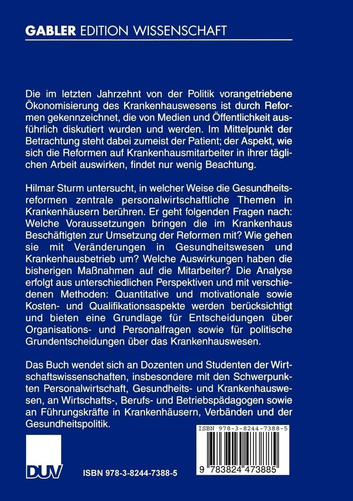 Weitere Ansicht: Krankenhausreformen und Personalwirtschaft | Hilmar Sturm