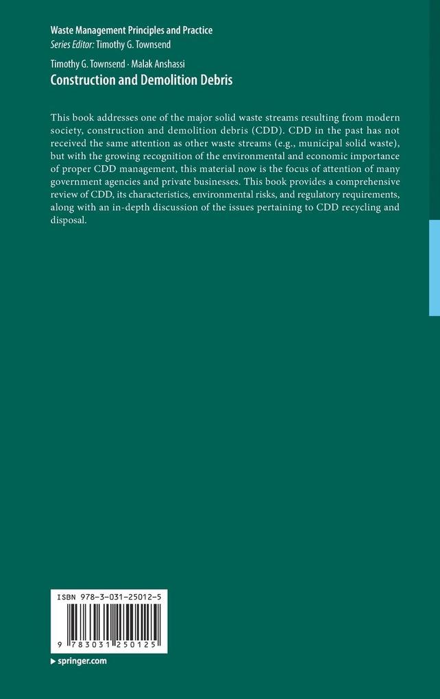 Weitere Ansicht: Construction and Demolition Debris | Timothy G. Townsend, Malak Anshassi