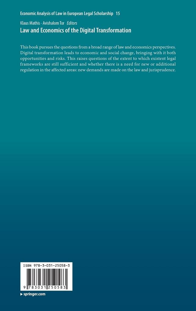 Weitere Ansicht: Law and Economics of the Digital Transformation