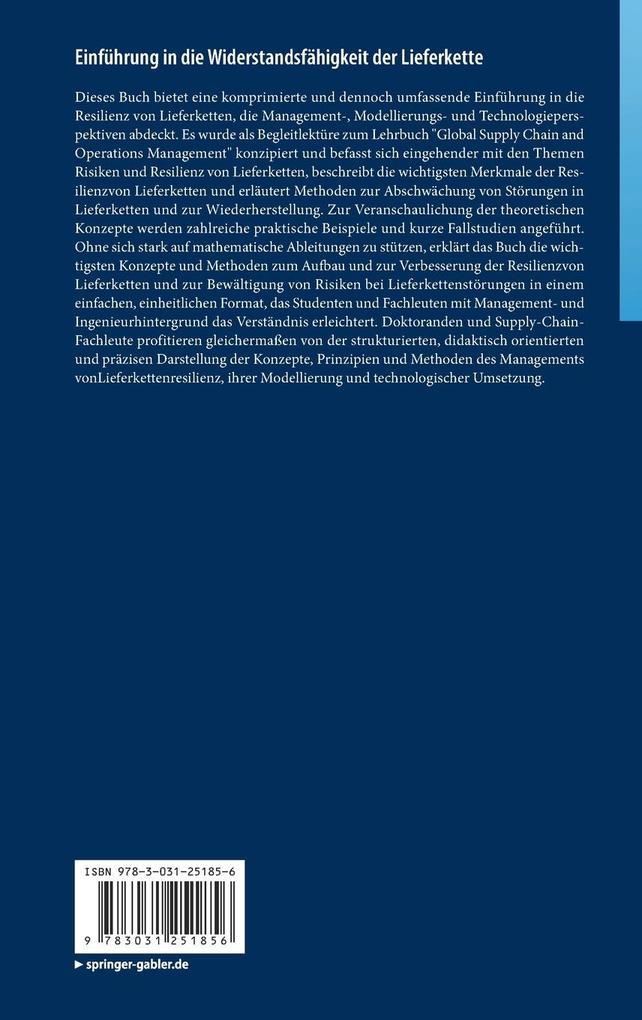 Weitere Ansicht: Einführung in die Widerstandsfähigkeit der Lieferkette | Dmitry Ivanov